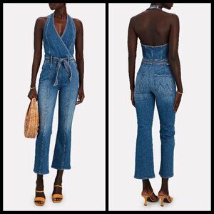 💕MOTHER DENIM💕 Halter Hustler Jumpsuit Ankle A Groovy Kind of Love 34 70s